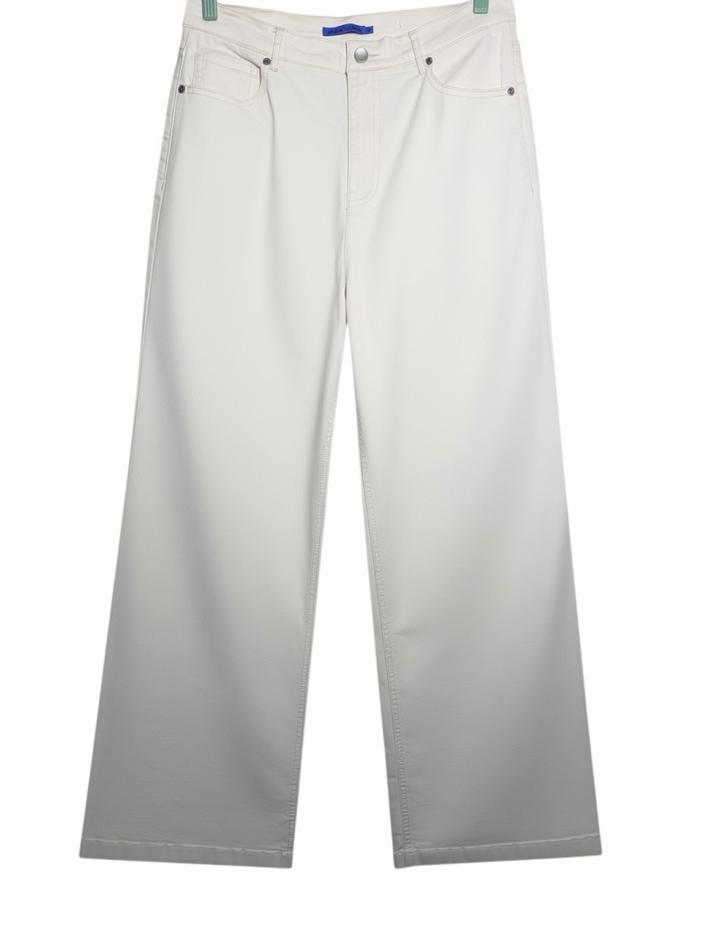 J. McLaughlin Ivory Wide Leg Jeans Size 10 High Rise Ecru Denim Pants